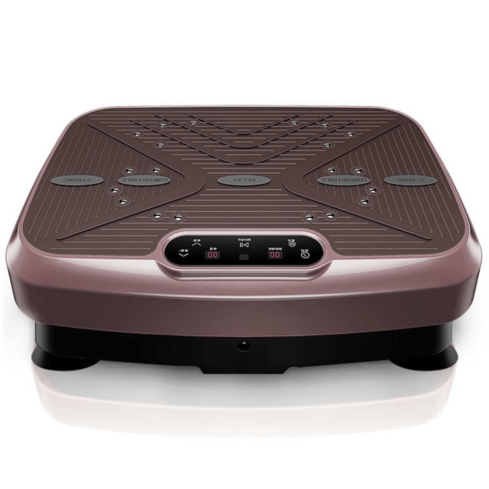 COOLBABY Brown Home Full Whole Body Power Vibration Plate Trainer Fitness Exercise Machine - COOL BABY