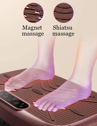 COOLBABY Brown Home Full Whole Body Power Vibration Plate Trainer Fitness Exercise Machine - COOL BABY