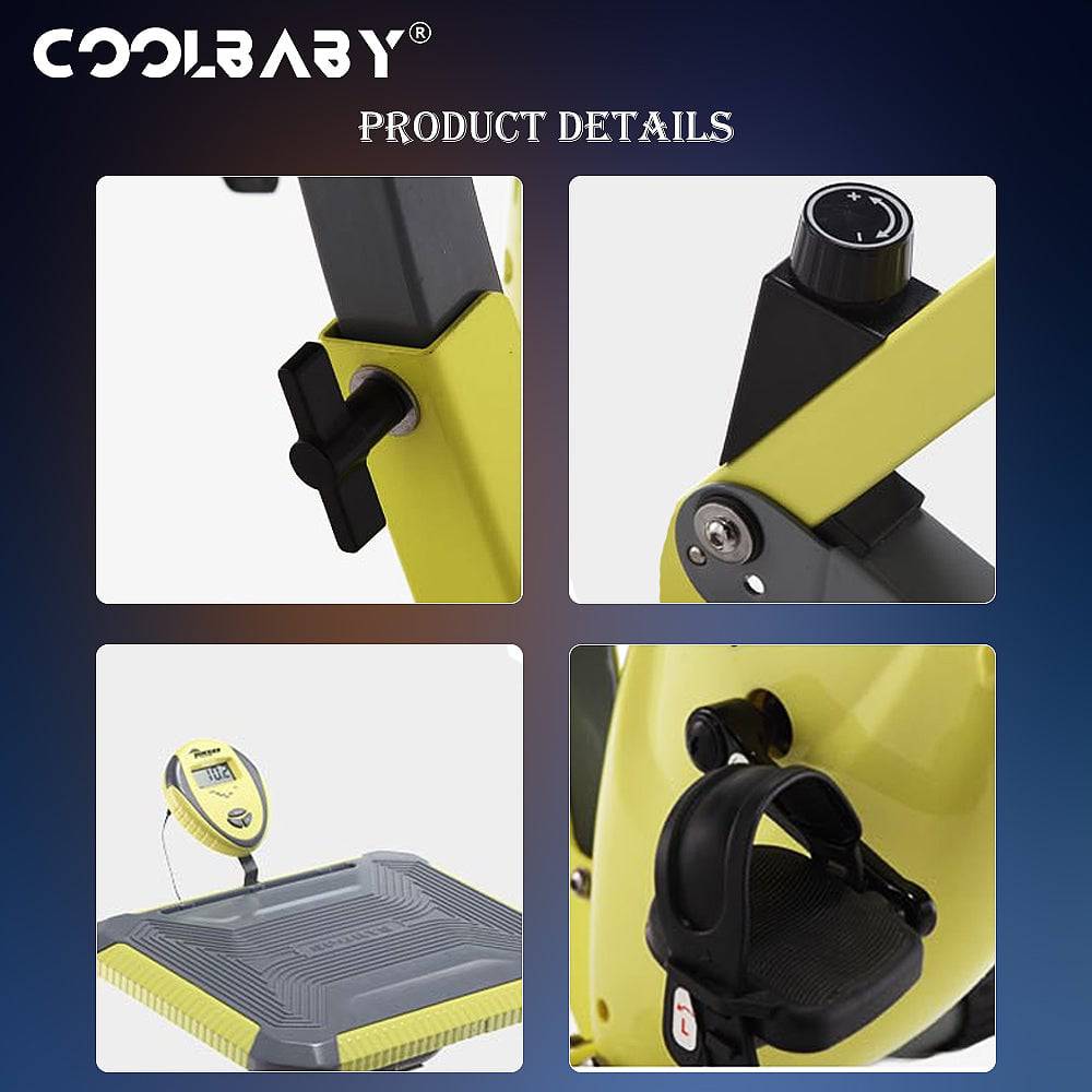 COOLBABY Home Exercise Bike, Super Quiet, Two-way Folding, Magnetic Control, Spinning Bike, With a Computer Desk - COOLBABY
