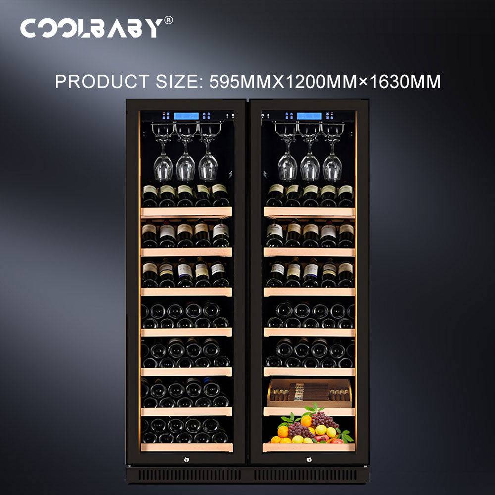 COOLBABY LZM-JG08/LZM-JG10(Double Temperature)Double Spell Wine Cabinet Ice Bar,Wine Cigar Tea Leaf Drinks Fruit Refrigerated Preservation - COOLBABY