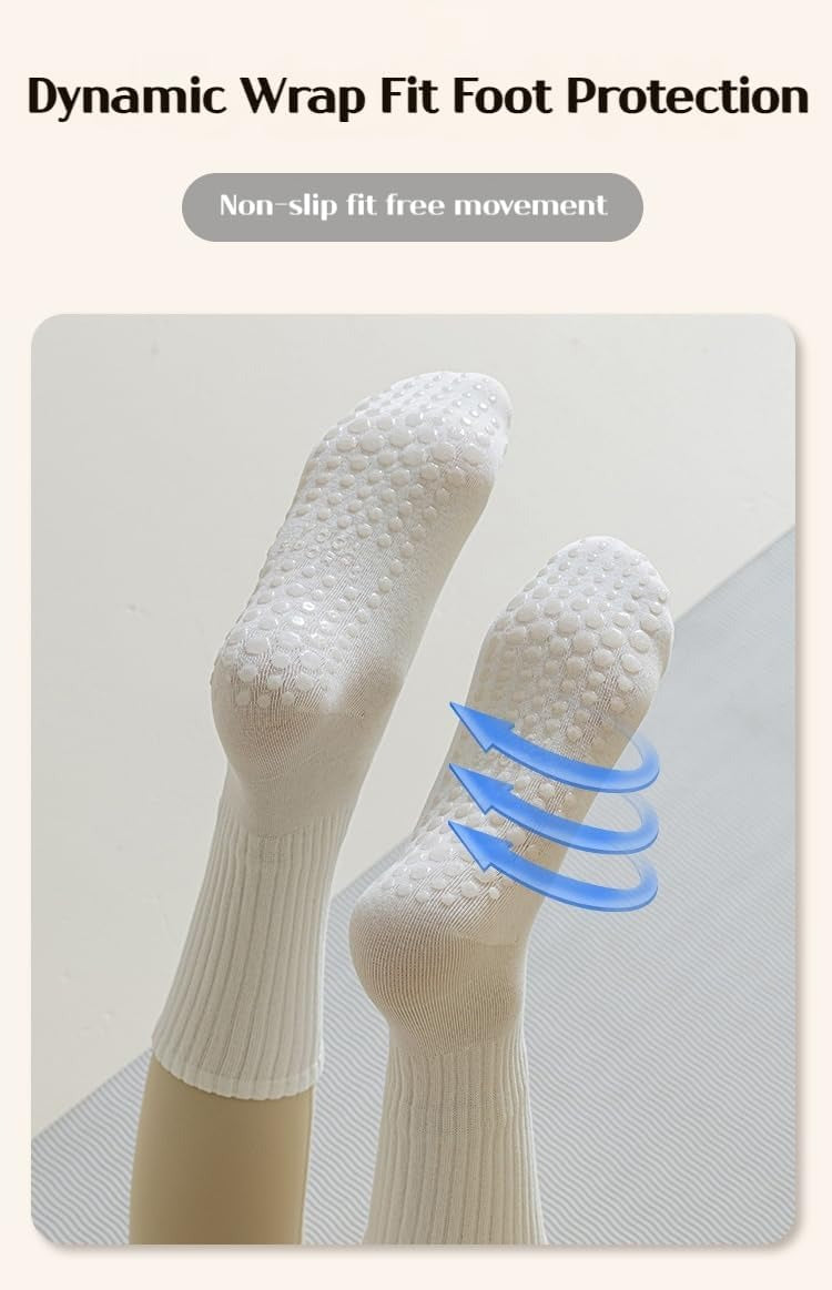 Pilates Socks with Grips for Women Yoga Non Slip Socks Grippy Socks