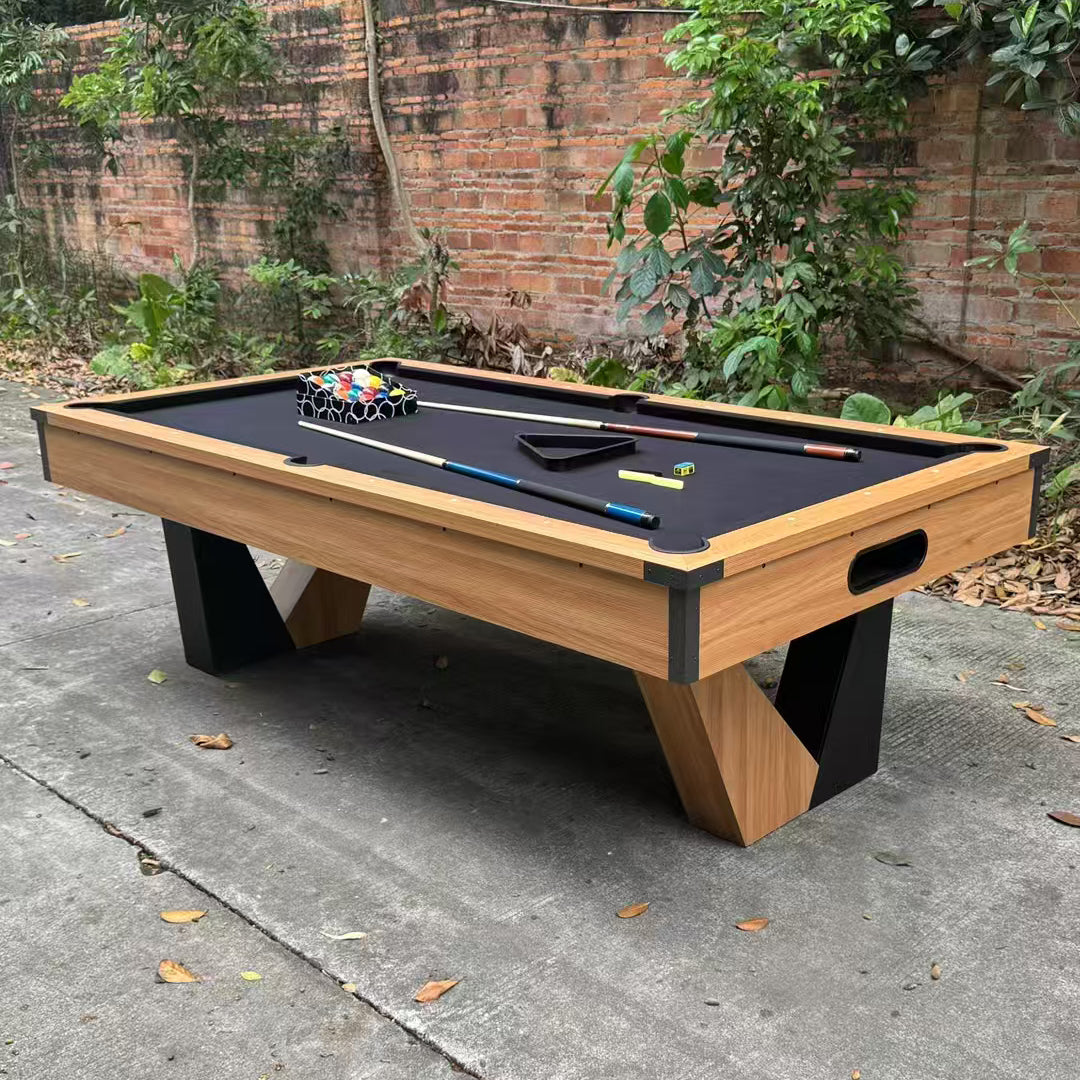 7 FT Pool Table, Billiard/Table Tennis/Dining Table with 2 Cue Sticks, Billiard Balls, Cues, Black Cloth, 84" L x 48" W x 32" H