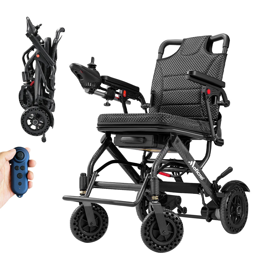 Lightweight Folding Electric Wheelchair, Only 34lbs, Foldable Power Wheelchair for Adults, Dual Motors, Motorized Mobility Scooters for Seniors, Airline Approved