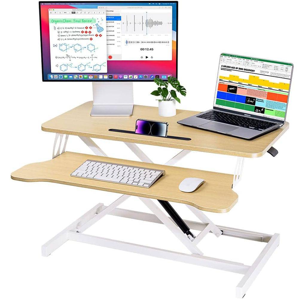 COOLBABY Standing Desk Converter-32-inch Height Adjustable,Removable Desk Workbench,Hydraulic Spring Assist - COOL BABY