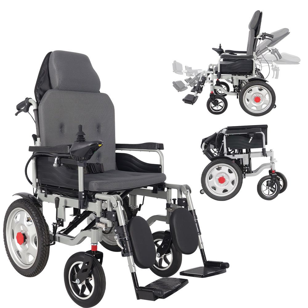 300lbs Electric Wheelchair for Adults, Motorized Full-lying Wheelchair with 20.47" Wide Cushion, 15 Miles Long Travel Range