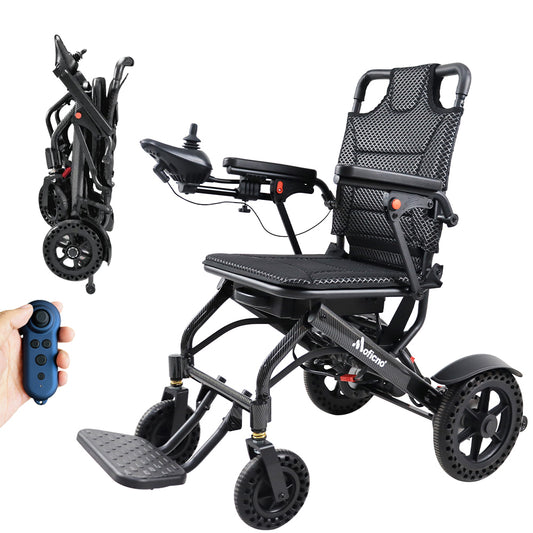 Lightweight Folding Electric Wheelchair, Only 34lbs, Foldable Power Wheelchair for Adults, Dual Motors, Motorized Mobility Scooters for Seniors, Airline Approved