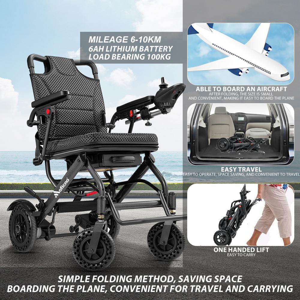 34lb Foldable Electric Wheelchair – Dual Motor, Airline Approved