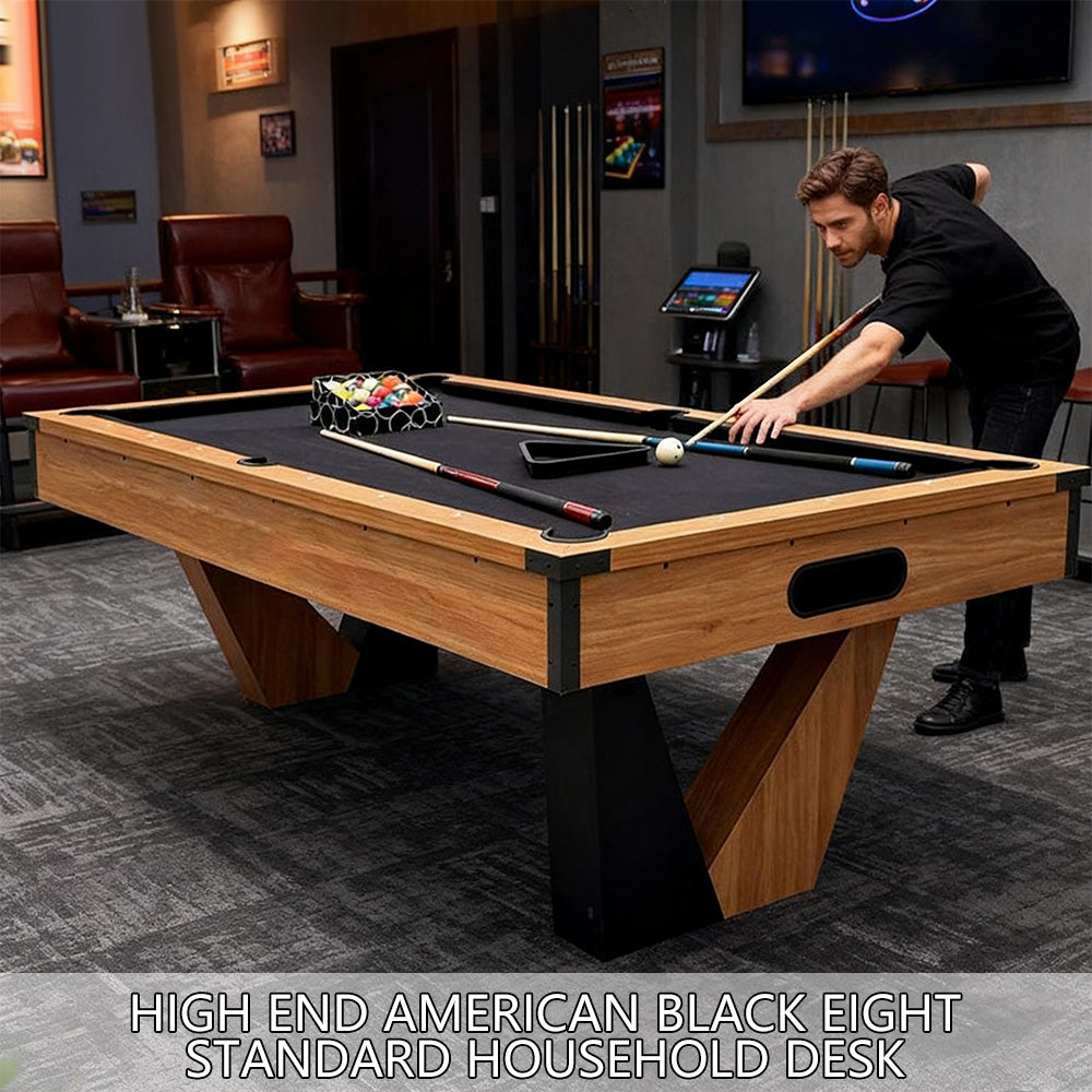 7 FT Pool Table, Billiard/Table Tennis/Dining Table with 2 Cue Sticks, Billiard Balls, Cues, Black Cloth, 84" L x 48" W x 32" H