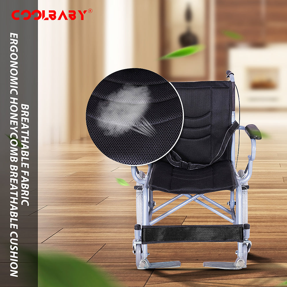 COOLBABY QBLY02: Foldable Lightweight Wheelchair for Elderly and Disabled with Handbrakes - Enhanced Mobility! - coolbabymalls