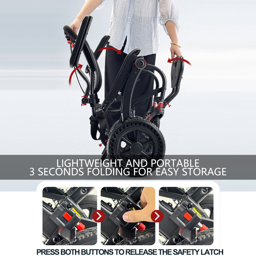 Ultra Lightly Folding Manual Travel Wheelchair for Disabled and Elderly with Telescopic Handle Could Carry on the Plane
