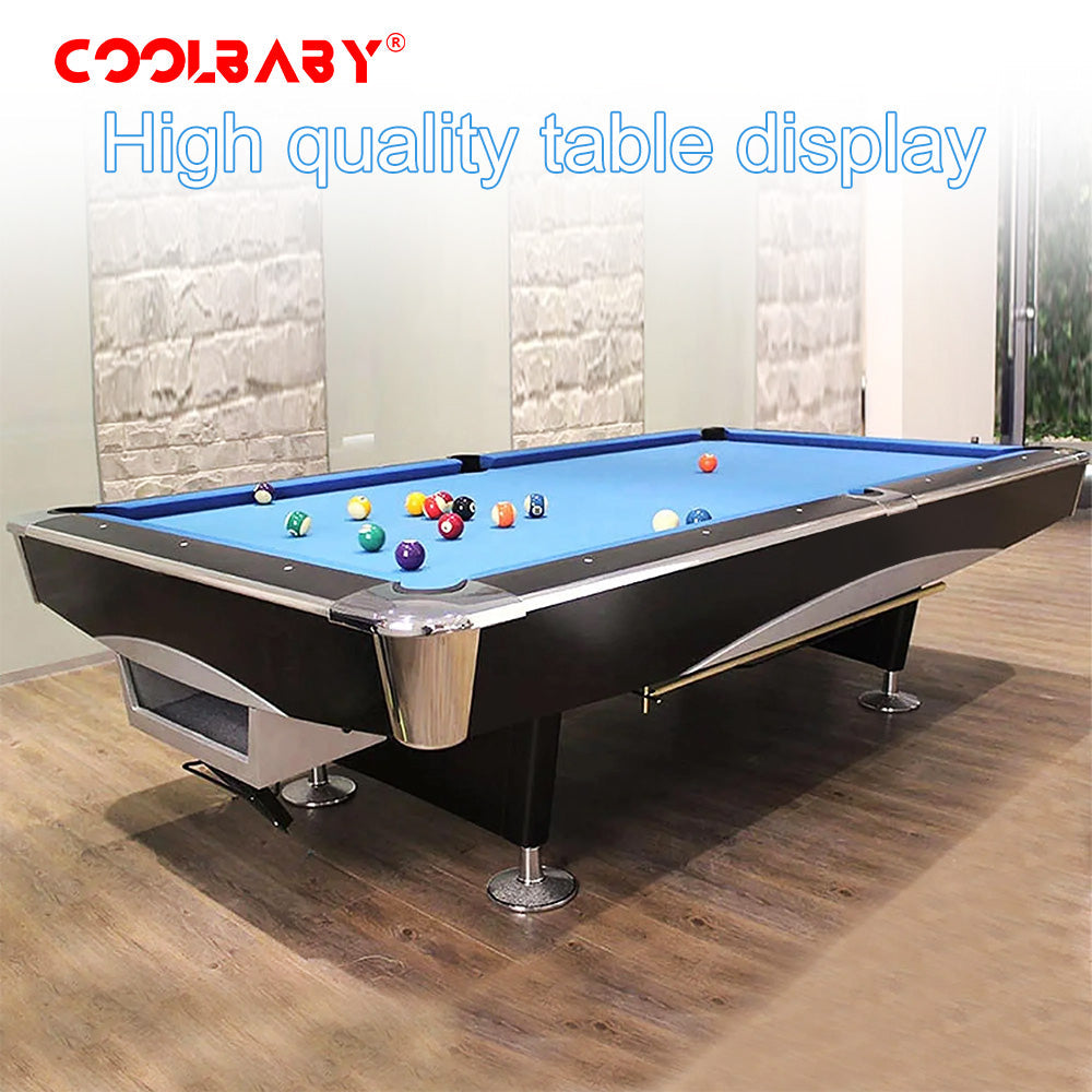 COOLBABY Indoor Luxury Pool Billiards Table 9ft Slate Club Pool Tables Professional Snooker & Billiard Table for Club Use