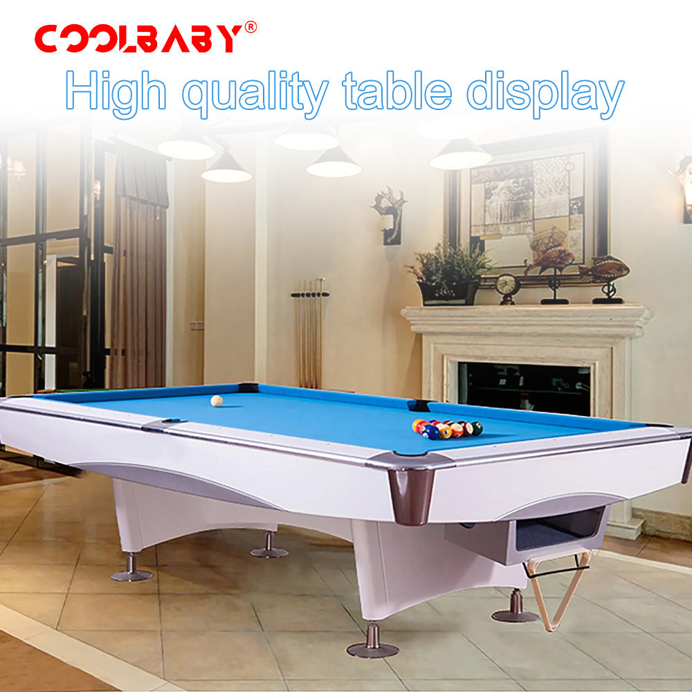 COOLBABY Indoor Luxury Pool Billiards Table 9ft Slate Club Pool Tables Professional Snooker & Billiard Table for Club Use