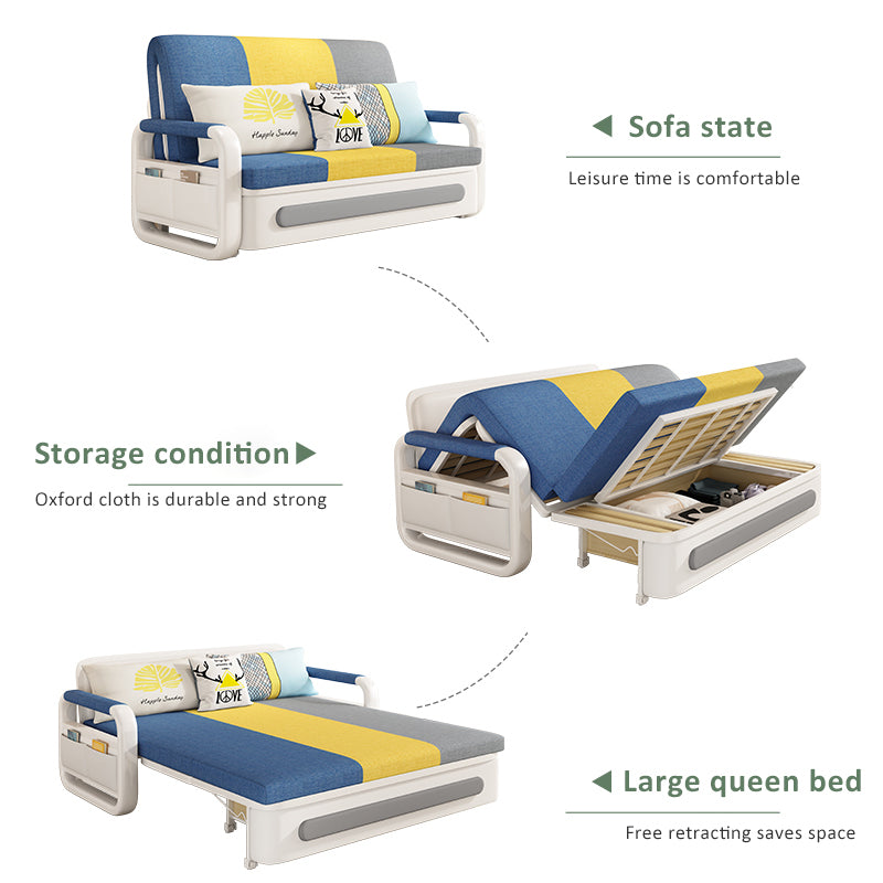 Apartment Furniture Foldable Sofa Bed Storage Modern Folding Adjustable Sofa Bed For Living & Bed Room (Tricolor, Width158cm)