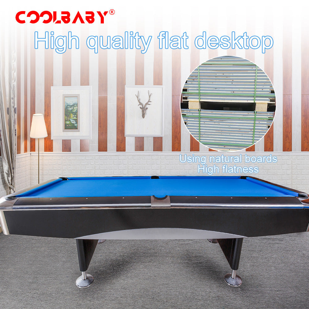 COOLBABY Indoor Luxury Pool Billiards Table 9ft Slate Club Pool Tables Professional Snooker & Billiard Table for Club Use