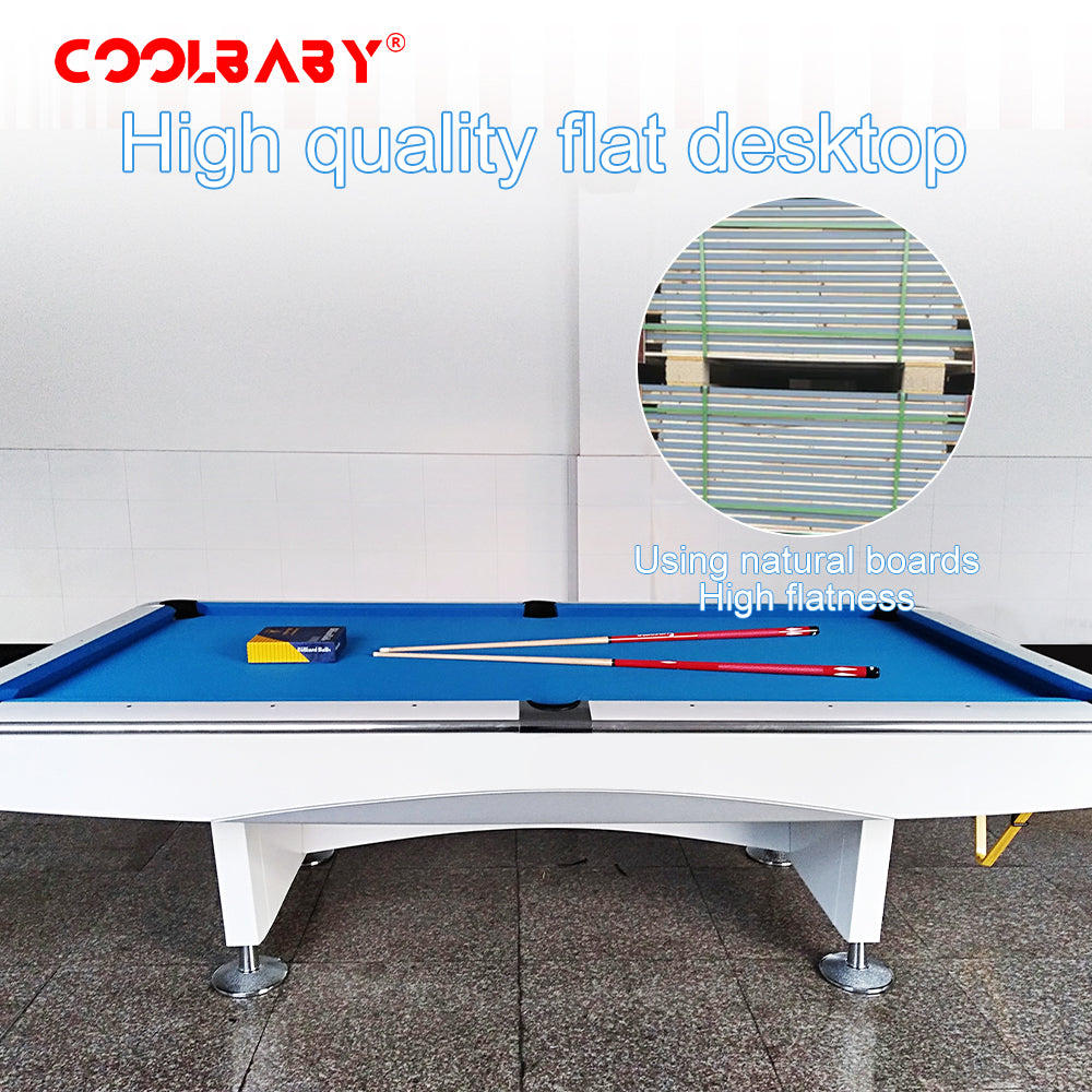 COOLBABY Indoor Luxury Pool Billiards Table 9ft Slate Club Pool Tables Professional Snooker & Billiard Table for Club Use