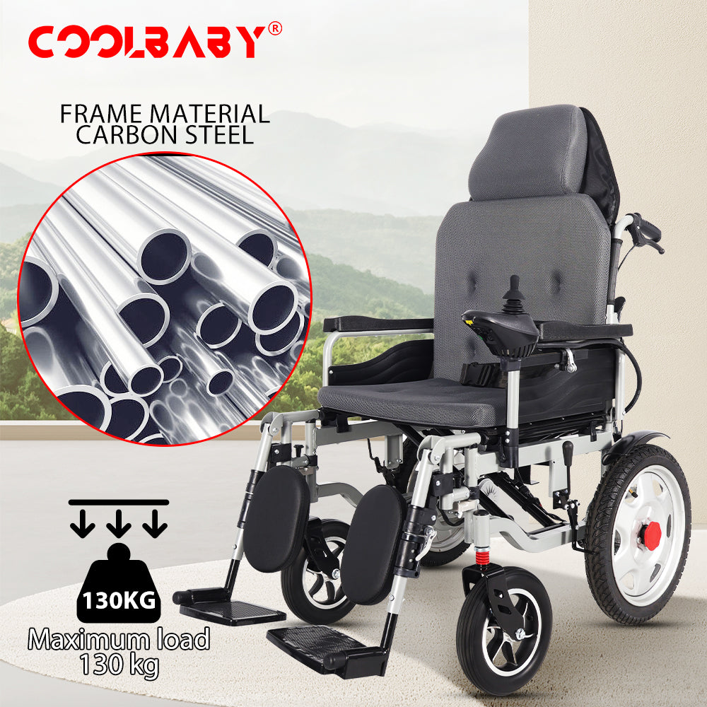 300lbs Electric Wheelchair for Adults, Motorized Full-lying Wheelchair with 20.47" Wide Cushion, 15 Miles Long Travel Range