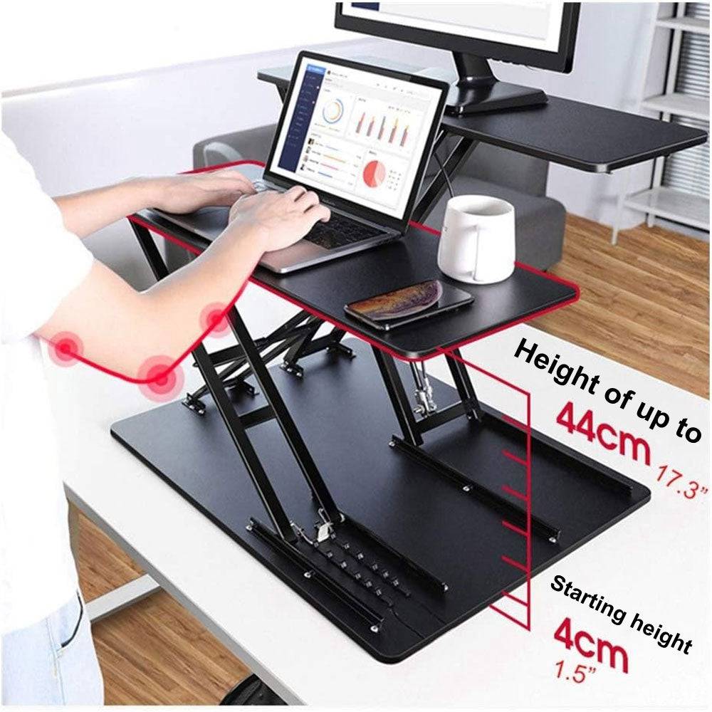 COOLBABY Standing Desk Converter-32-inch Height Adjustable,Removable Desk Workbench,Hydraulic Spring Assist - COOL BABY