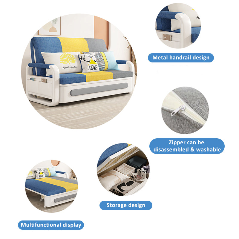 Apartment Furniture Foldable Sofa Bed Storage Modern Folding Adjustable Sofa Bed For Living & Bed Room (Tricolor, Width158cm)