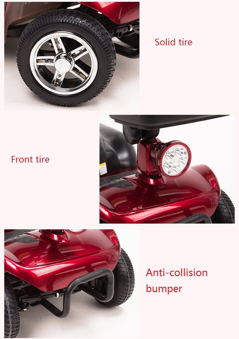 COOLBABY X-01-AC 4 Wheel Electric Folding Mobility Scooter Portable Electric Scooter