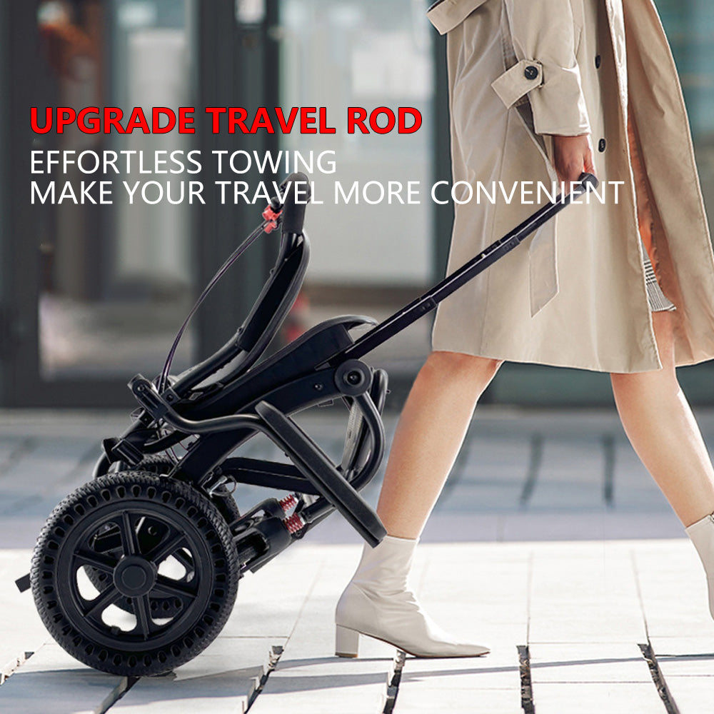 Ultra Lightly Folding Manual Travel Wheelchair for Disabled and Elderly with Telescopic Handle Could Carry on the Plane