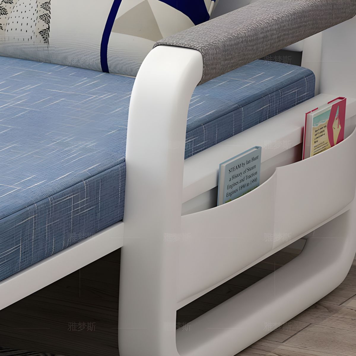 Apartment Furniture Foldable Sofa Bed Storage Modern Folding Adjustable Sofa Bed For Living & Bed Room (Tricolor, Width158cm)