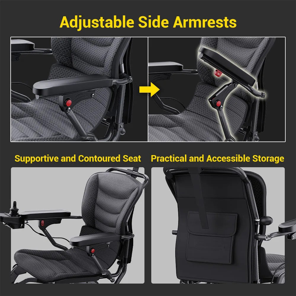 Ergonomic Electric Wheelchair Foldable Lightweight Elderly Scooter Portable Travel Wheelchair Airline Approved