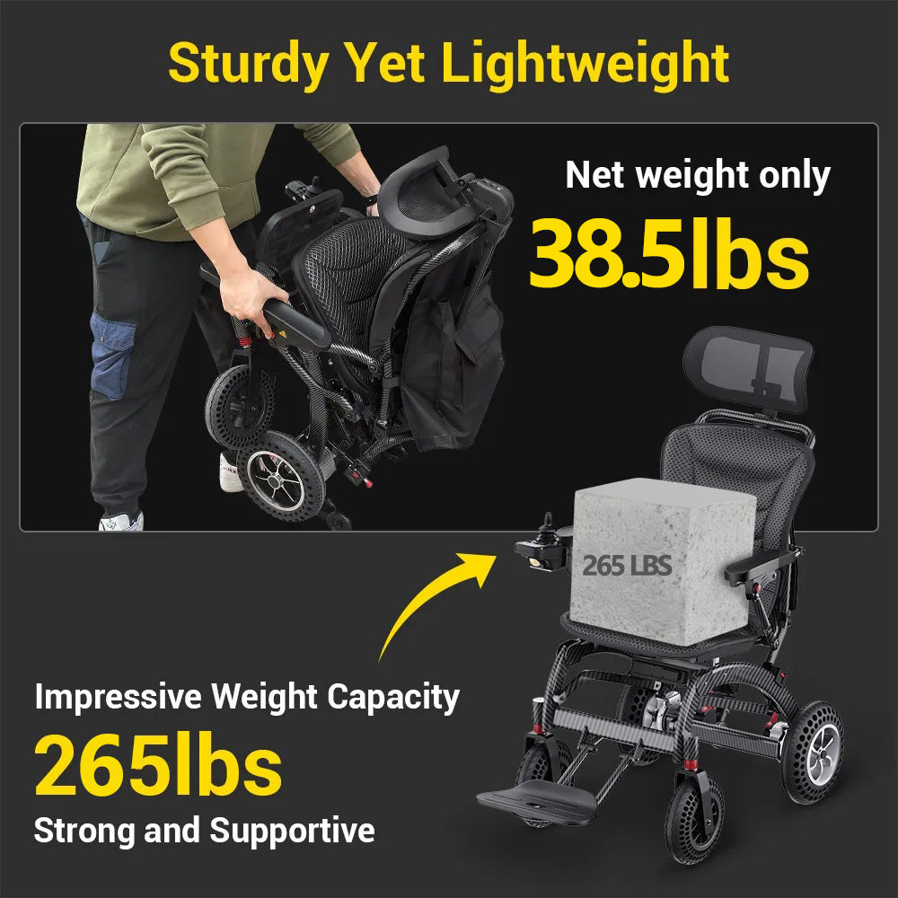 Ergonomic Electric Wheelchair Foldable Lightweight Elderly Scooter Portable Travel Wheelchair Airline Approved