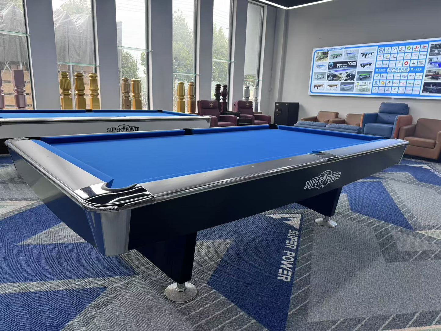 COOLBABY Indoor Luxury Pool Dining Billiards Table 9ft Slate Club Pool Tables Professional Snooker & Billiard Table - COOLBABY