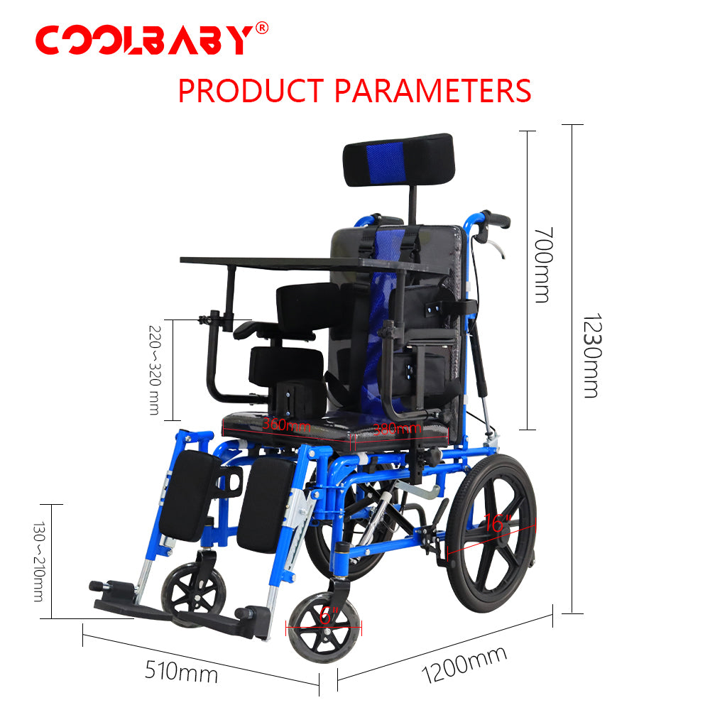Cerebral Palsy Wheelchair for Children - Foldable Cerebral Palsy Wheelchair Pediatric Wheelchair