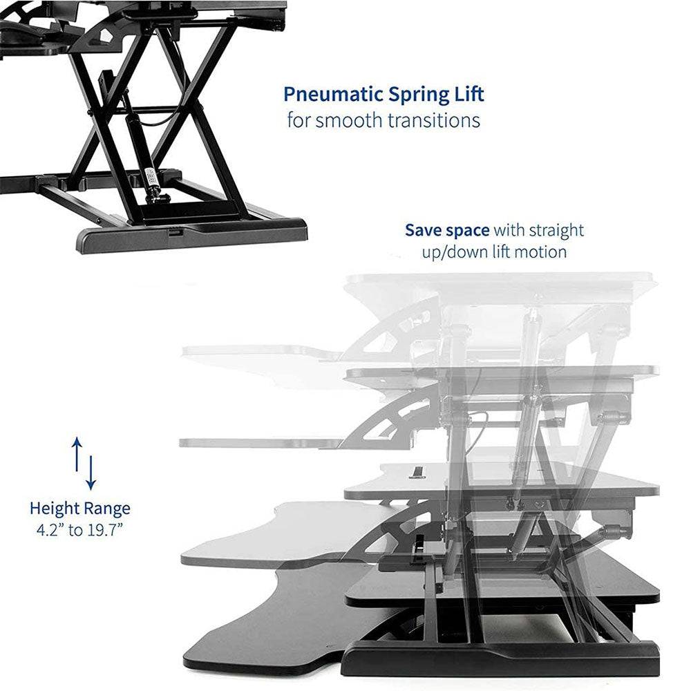 COOLBABY Standing Desk Converter-32-inch Height Adjustable,Removable Desk Workbench,Hydraulic Spring Assist - COOL BABY