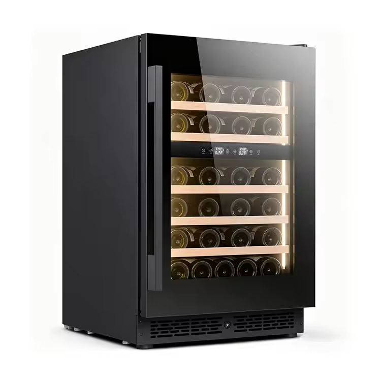 24 Inch Dual Zone Wine Fridge, 41 Bottle Wine Cooler, Right-Hinged