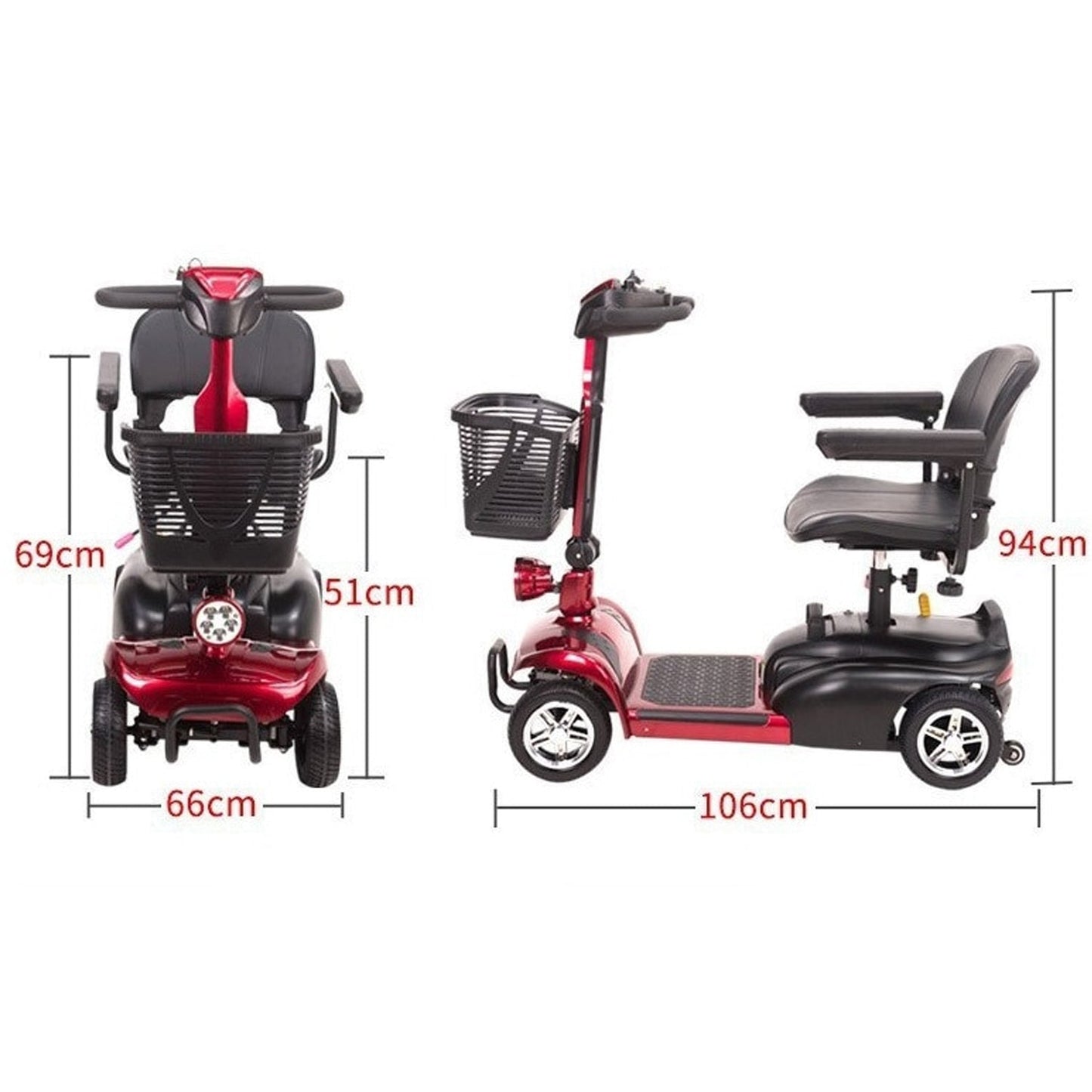 COOLBABY X-01-AC 4 Wheel Electric Folding Mobility Scooter Portable Electric Scooter