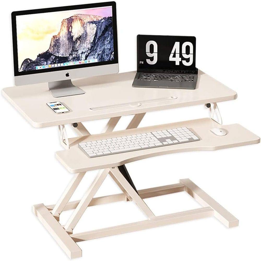 COOLBABY Standing Desk Converter-32-inch Height Adjustable,Removable Desk Workbench,Hydraulic Spring Assist - COOL BABY