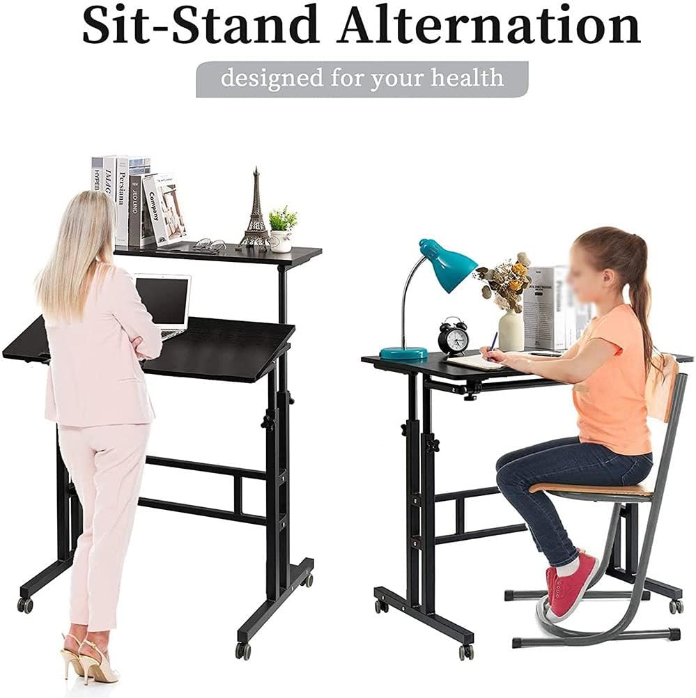 COOLBABY PBJB01ZZ Fitness Adjustable Height Treadmill Desk - Walk/Stand While You Work, Mobile Laptop Sit-Stand Desk Tiltable Top Desk - COOLBABY