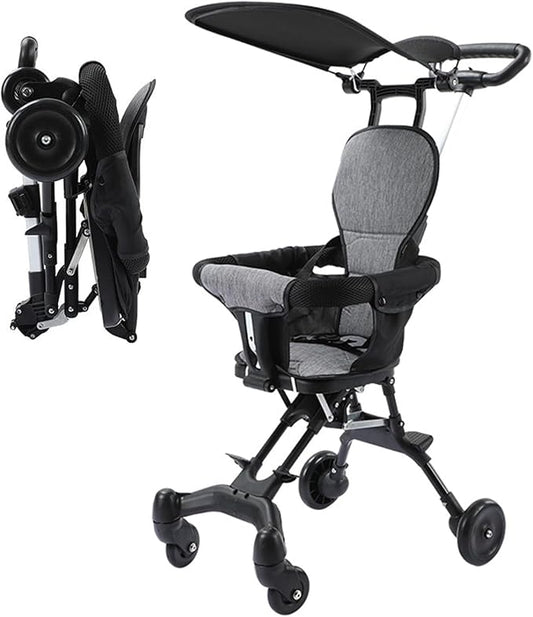 Kids Stroller, Compact Baby Stroller, Lightweight Travel Stroller with Adjustable Handles and Backrest