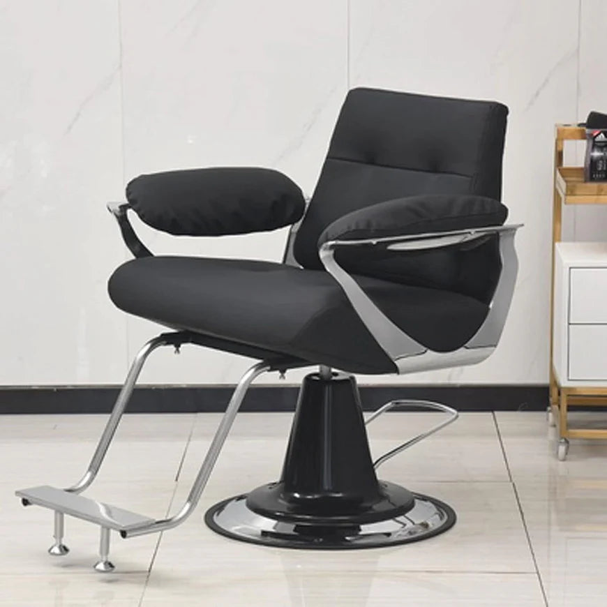 Luxury Salon Chair - Hydraulic Barber Chair for Business or Home, Luxury Black Hair Salon Chair with Lifting