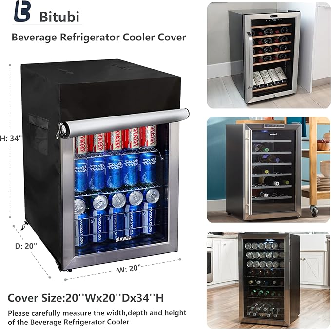 COOLBABY Bitubi Beverage Refrigerator Cooler Cover - Waterproof, Dustproof, Sun-Proof - COOLBABY