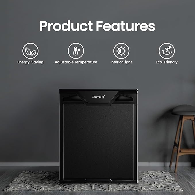 COOLBABY Roomwell UK Auto Defrost 40L Mini Fridge - Compact, Silent, & CFC-Free Refrigerator for Room - COOLBABY