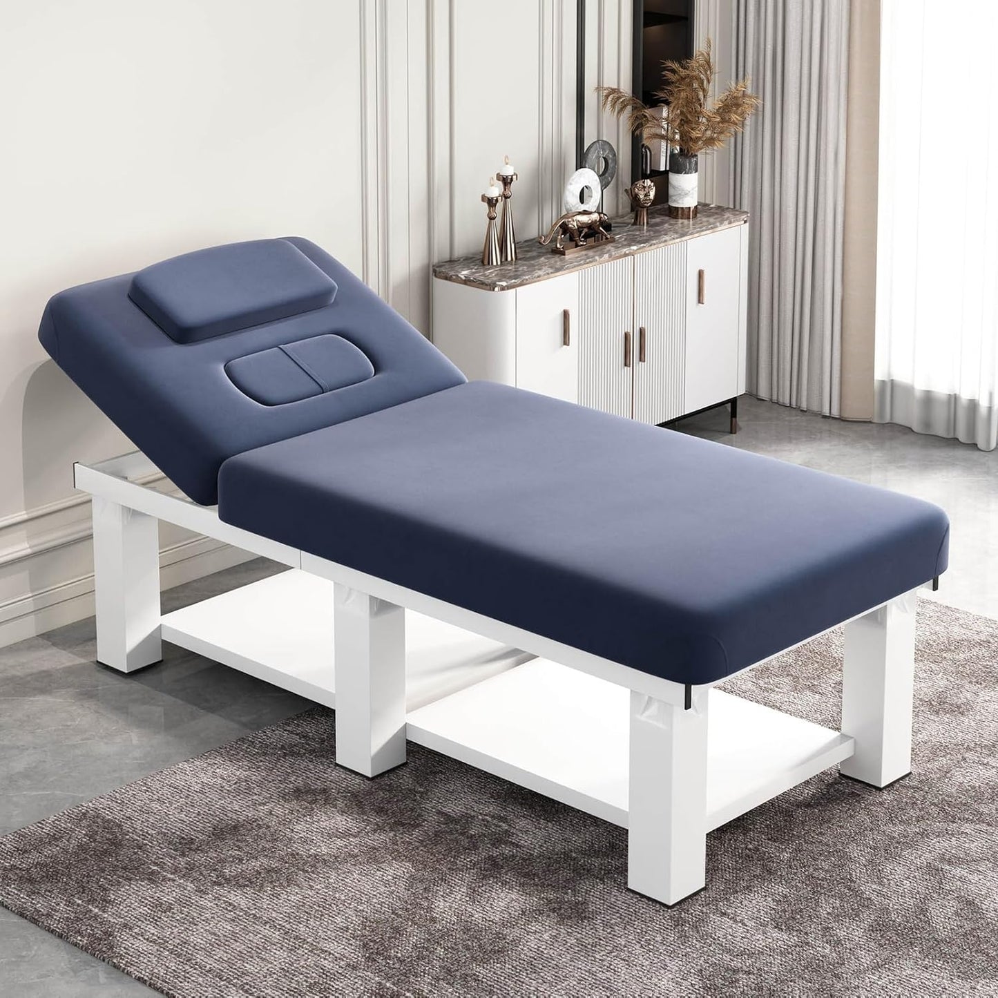 COOLBABY Massage Table, Wood Treatment Table Height Adjustable Hard Foam Stationary Massage Table - coolbabymalls