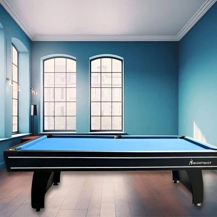 8ft Billiard Table Black Finishing in Wooden Base Slate with Ball Return System - COOLBABY