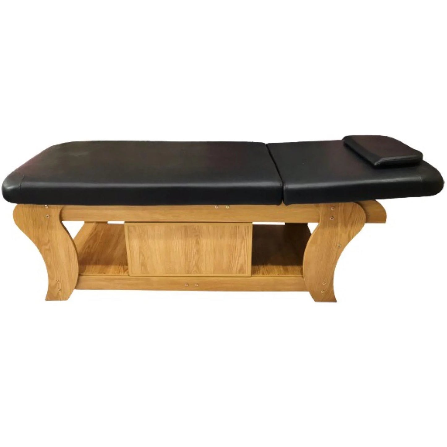 Professional Wooden Facial & Massage Bed – Light Brown Spa Treatment Bed with Storage Drawers