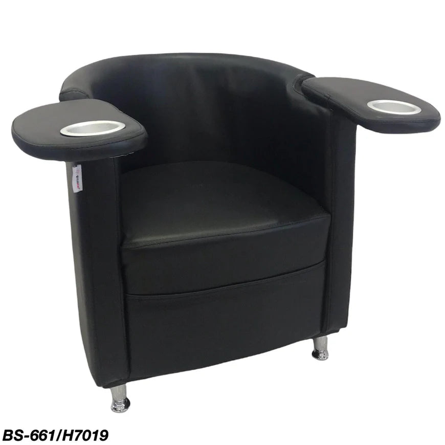 Manicure Round Chair - Black