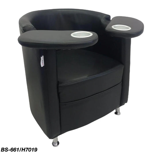 Manicure Round Chair - Black