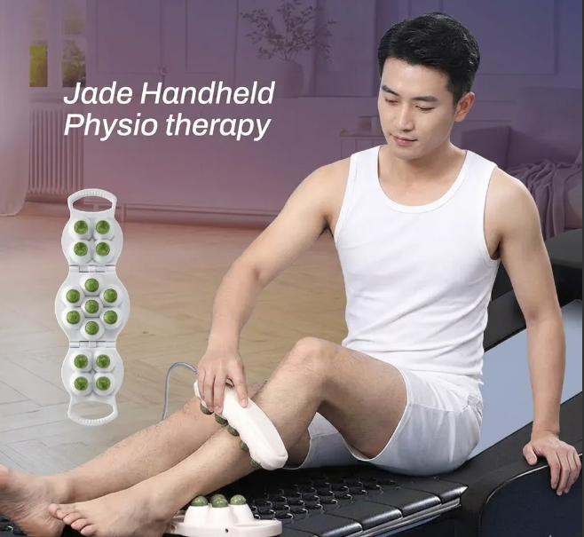 Therapeutic Massage Bed with Jade Stone Rollers – Smart Heated Full Body Recovery Bed with Bluetooth & Spine Scan