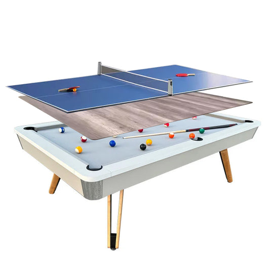 8ft 3 IN 1 Billiard Pool Tables with Full Accessory Multi-function Home Use Ping Pong Dining Table Convertible 3in1 Portability Pool Table