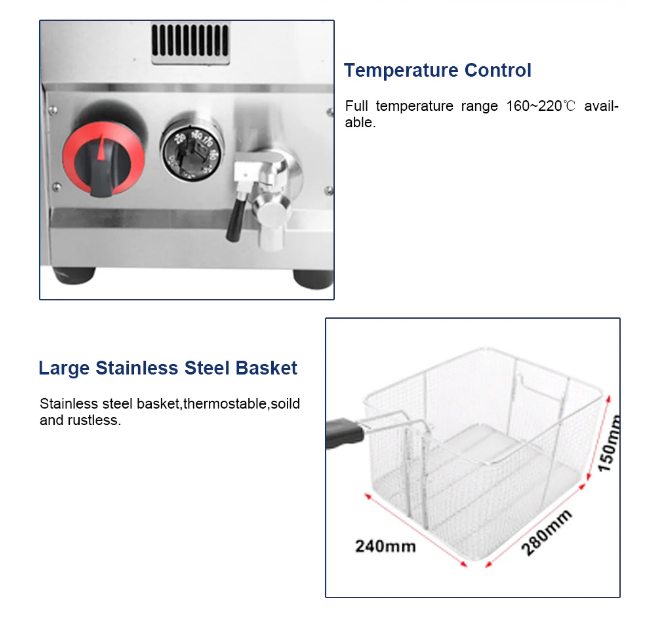 16l Dual Tank Deep Fryer For Restaurant - COOLBABY