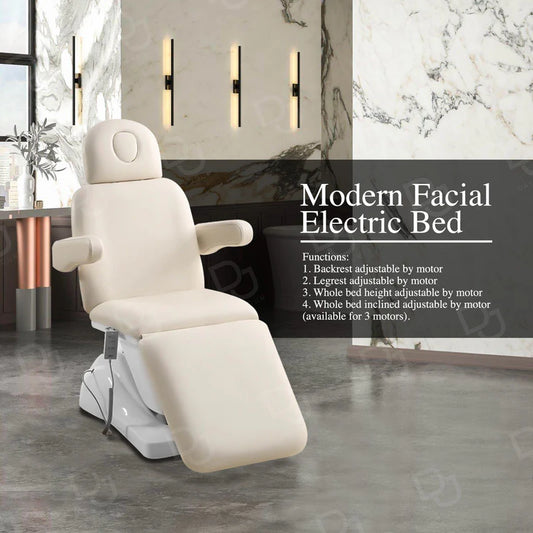 Luxury Multi Function Facial massage Treatment Electric Chair/Bed - Off White