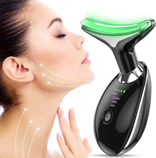 COOLBABY MLTI-MSGR Facial Neck Lifting Machine Sonic Face Massager Beauty Device Wrinkles Remover Skin Rejuvenation Anti-aging Rechargeable 3 Modes Black - COOLBABY