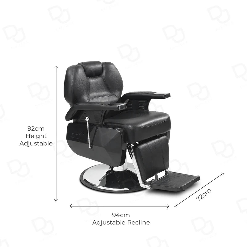 Professional Barber Gents Hair Cutting Chair - Black