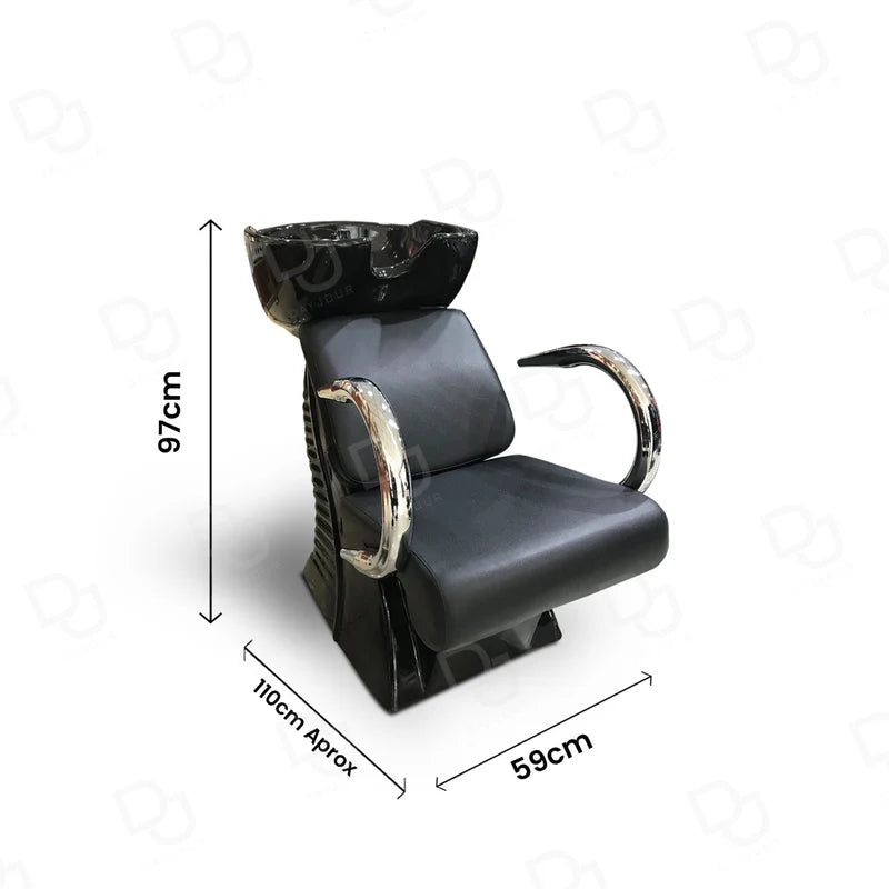 Luxury Salon Shampoo Washing Chair - Black
